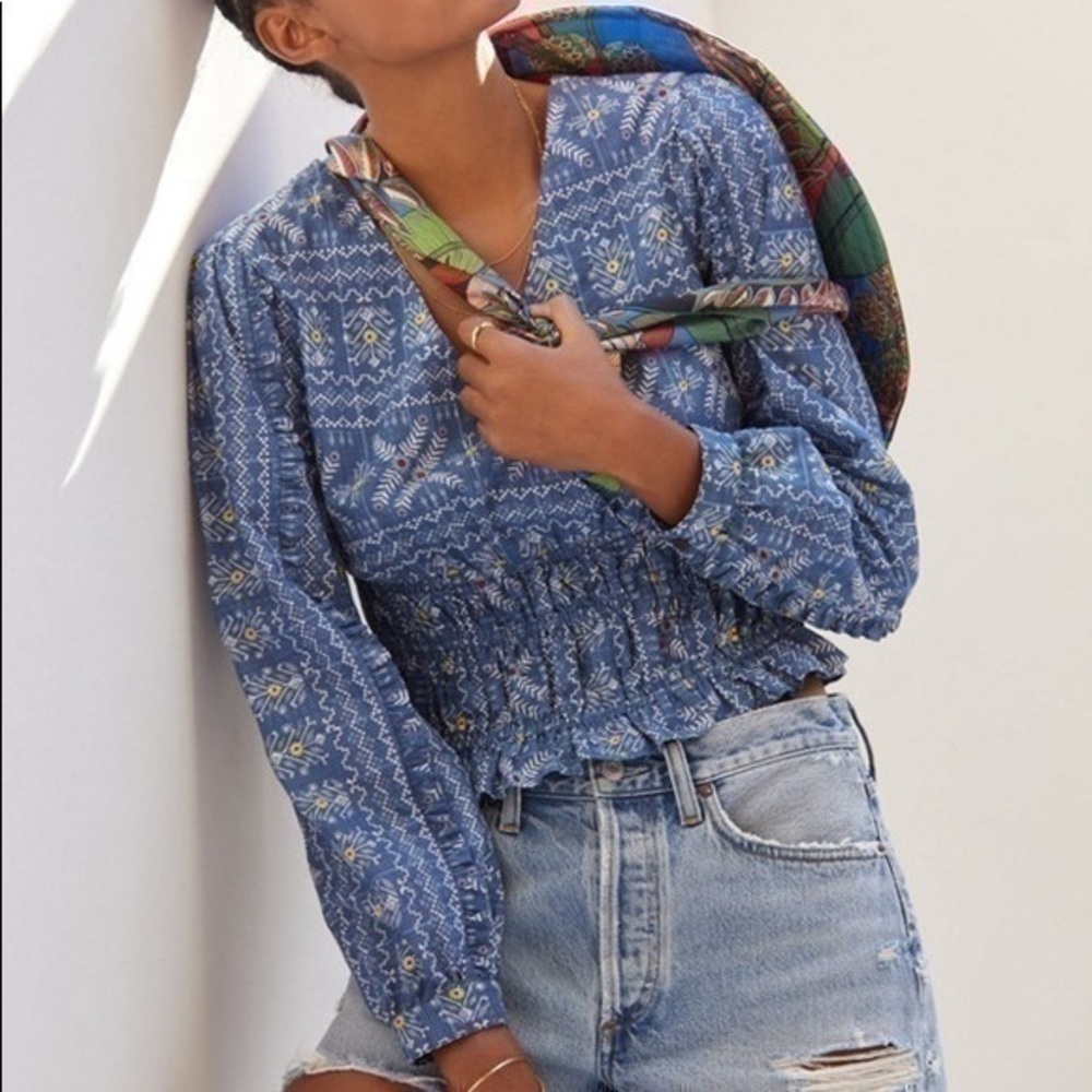 Anthropologie printed wrap top - Picture 2 of 6